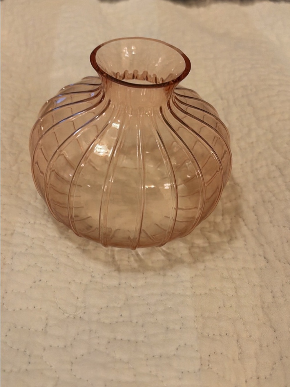 Blush Pink Glass Accent Vase - Home Accents